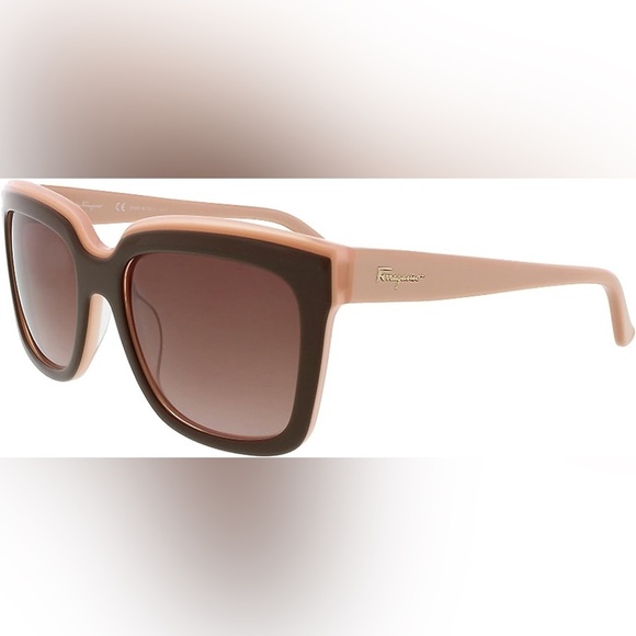 Salvatore Ferragamo SF758S Pink and Brown Square Sunglasses - Picture 1 of 8